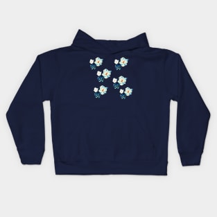 Blue geranium pattern Kids Hoodie